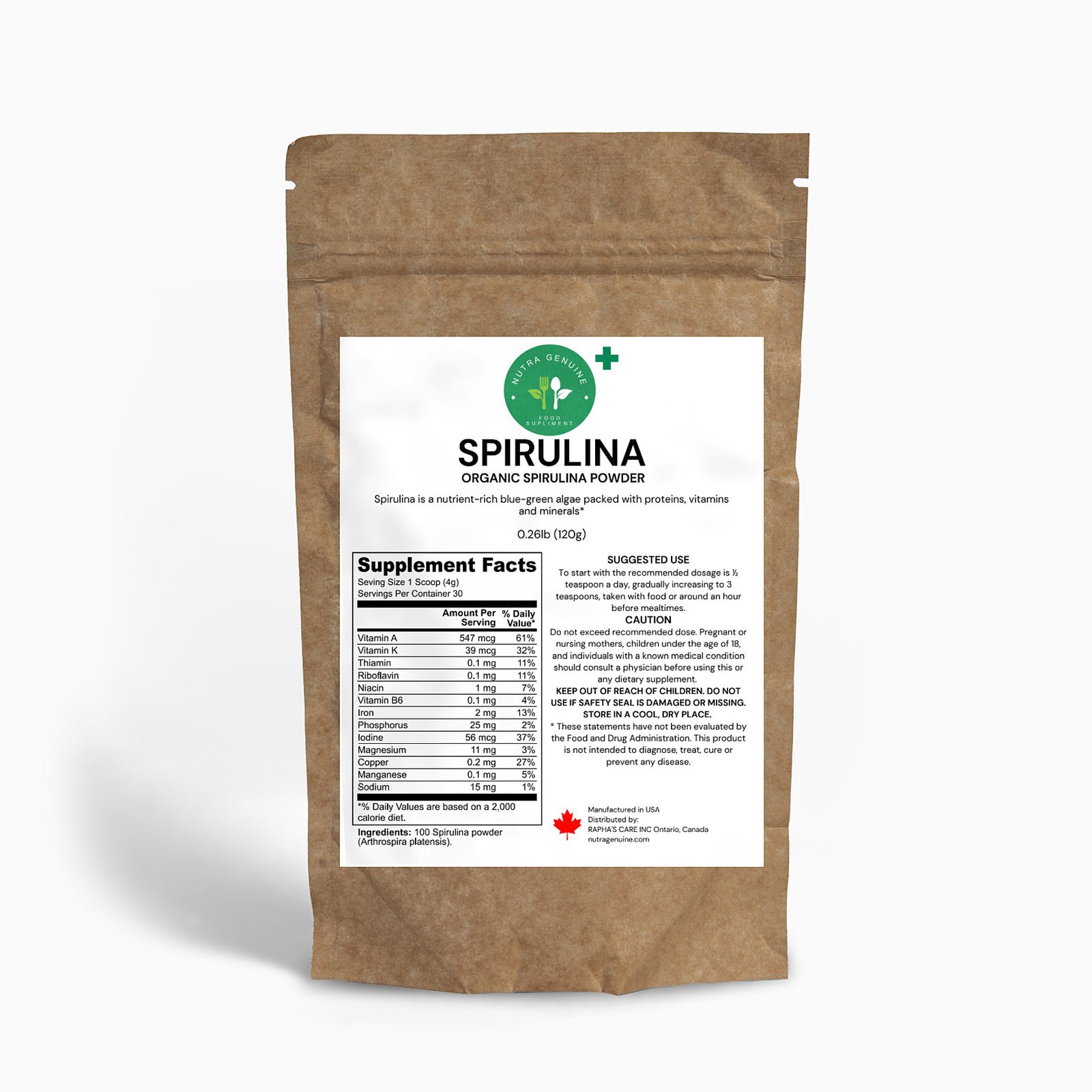 Organic Spirulina Powder